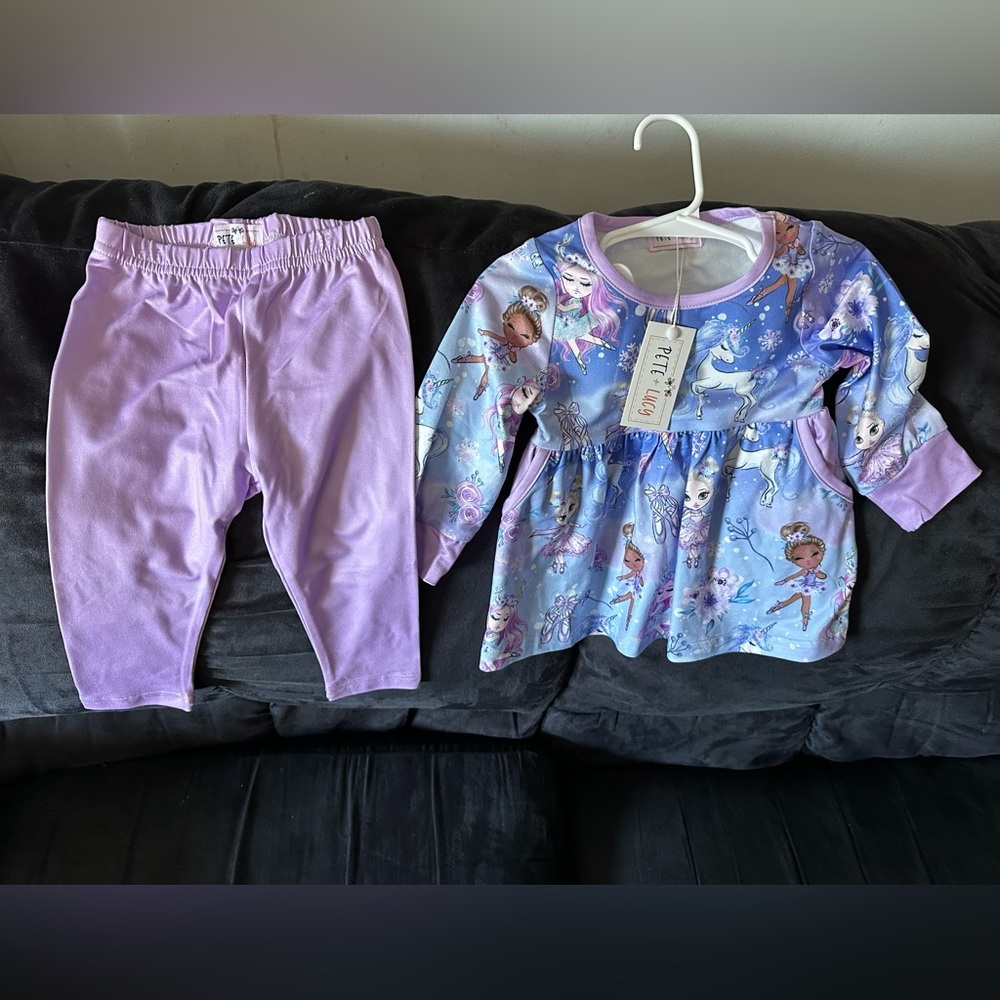 Kids Matching Set with Purple and Blue Design